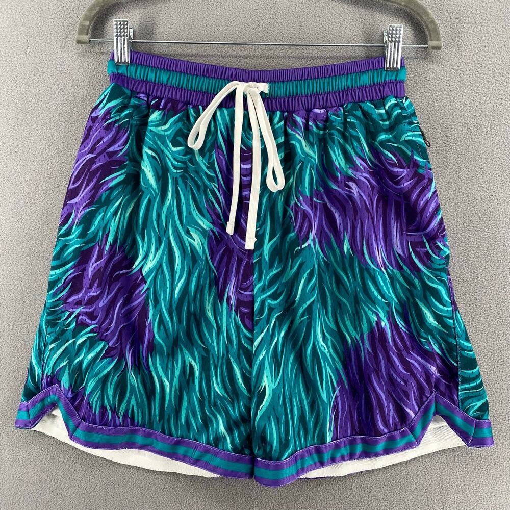 Savs x Project X Mens Basketball Shorts M Turquoise Heavy Mesh Skull Chief